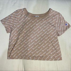 Champion Cropped Tee, All Over Logo